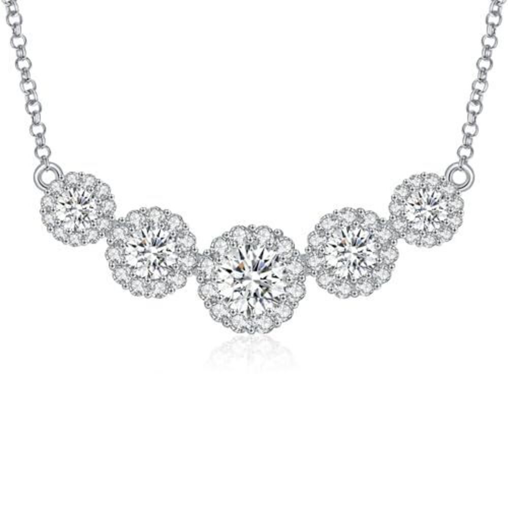 Moissanite Diamond Smile Pendant Necklace for Women 1.3-4.6Ct Anniversary Roman